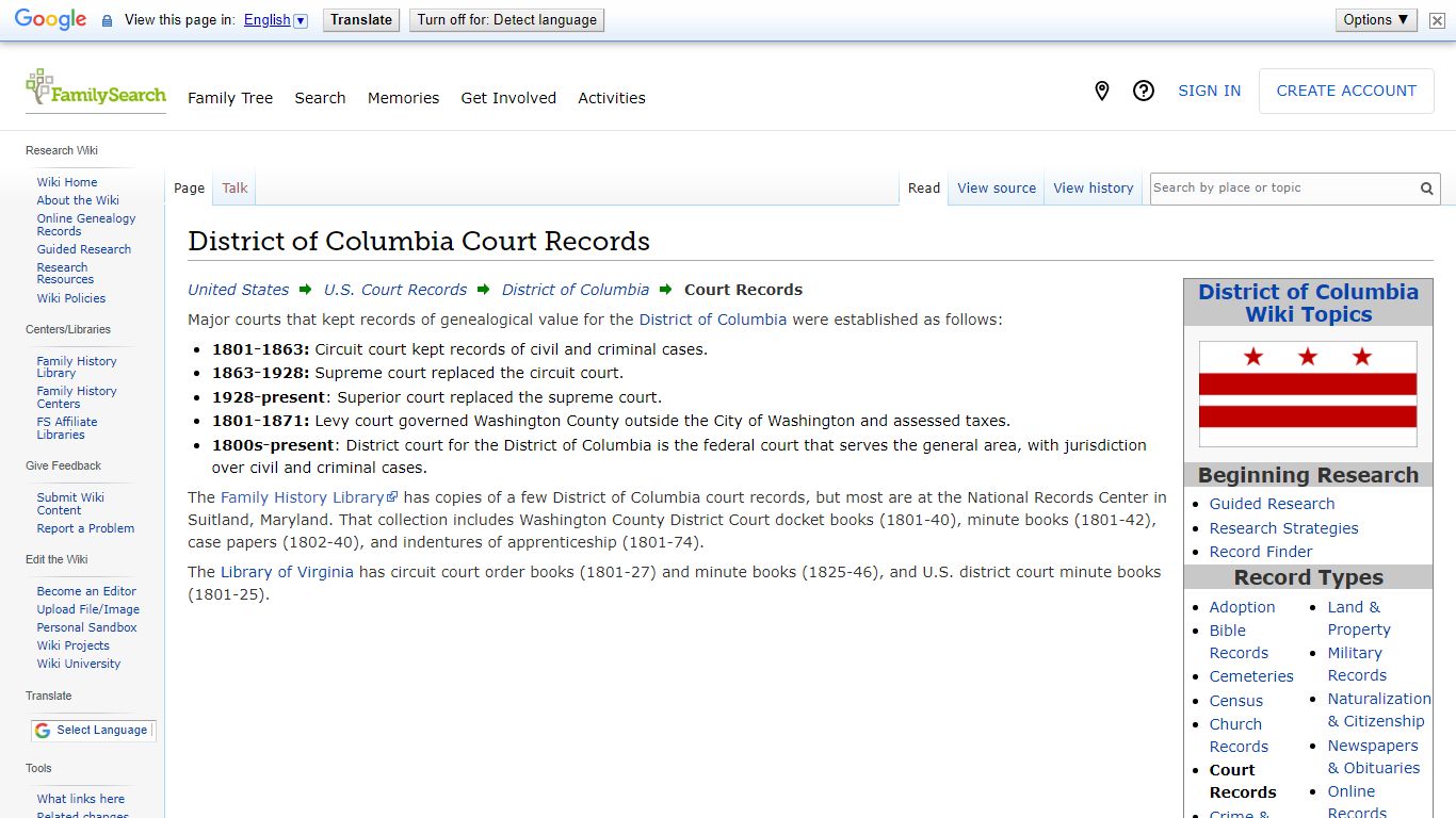 District of Columbia Court Records • FamilySearch